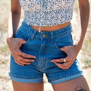 Princess Polly | High Waisted Jean Shorts | Blue Denim